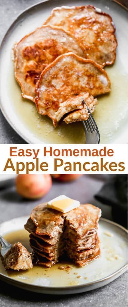 The BEST Apple Pancakes are made from scratch with fall spices and grated apple. They’re EASY to make, fluffy, and delicious! Holiday Breads, Crepes Pancakes, Apple Topping, Apple Pancake Recipe, Apple Cinnamon Pancakes, Delicious Pancakes, Pizza Dinner, Pancakes From Scratch, Apple Pancakes