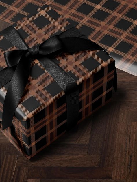 Brown Plaid Wrapping Paper Holiday Gift Wrap Christmas Present Wrapping Idea Christmas Party Gift Vintage Wrapping Paper Premium Gift Wrap - Etsy Brown Ribbon Christmas Wrapping, Brown Christmas Present Wrapping, Plaid Wrapping Paper Ideas, Dark Wrapping Paper, Christmas Gift Wrapping Ideas Black, News Paper Wrapping Ideas, Aesthetic Christmas Wrapping Paper, Brown Christmas Aesthetic, Fun Christmas Wrapping Ideas