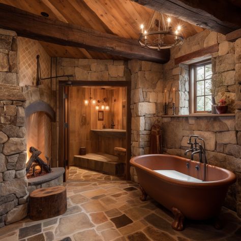 Housing Inspiration, Casa Hobbit, Fantasy Dream, Cabin Bathrooms, Rustic Bathroom Designs, Bathroom Farmhouse Style, Casa Vintage, Rustic Home Design, Rustic Bathrooms