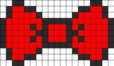 8bit Bow Perler Bead Pattern | Bead Sprites | Simple Fuse Bead Patterns Minecraft Brick, Bow Beads, Pixels Art, Melty Bead Patterns, Mini Iron, Fuse Bead Patterns, Pony Bead Patterns, Art Templates, Pattern Maker