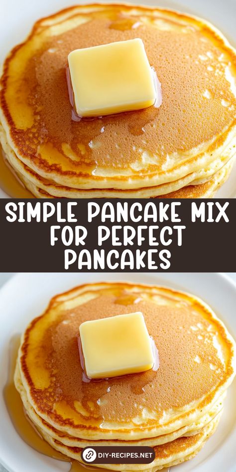 Keep it simple with this pancake mix recipe! It’s easy to prepare and makes the perfect base for light and fluffy pancakes. Large Batch Pancake Mix Recipe, Easy Yummy Pancakes, The Best Homemade Pancakes, Easy Homemade Pancakes Recipe, Recipe For Pancakes Easy, Pancake Mix No Eggs, Easy Pancake Breakfast Ideas, Easy 3 Ingredient Pancakes, Made From Scratch Pancakes