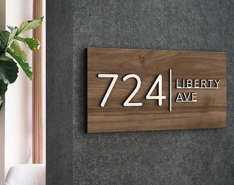 Personalized Wood House Number Sign, Custom Address Number Sign, Porch Address Plaque, Wedding Gift, Address Plaque Sign, Housewarming Gift - Etsy Canada Address Number Sign, Wood House Number Sign, Home Number Sign, Wooden Signage, Plaque Design, Custom House Numbers, Building Signs, Veterans Day Gifts, Raised Letters