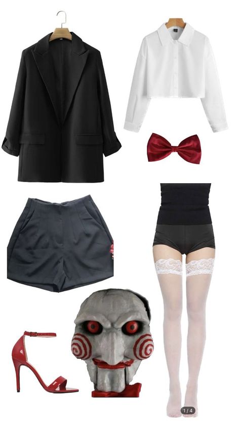 Saw Halloween Costume Women, Jigsaw Costume Women, Saw Halloween Costume, Saw Costume, Jigsaw Costume, Scream Halloween Costume, Jigsaw Halloween, Halloween Costumes Brunette, Horror Halloween Costumes