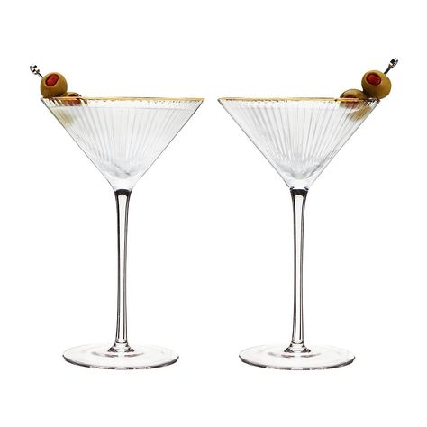 Viski Meridian Martini Glasses Set of 2 | The Container Store Unique Martini Glasses, Crystal Martini Glasses, Classic Martini, Best Bourbons, Unique Cocktails, Martini Glasses, Crystal Glassware, Espresso Martini, Cocktail Glasses