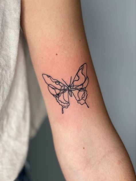 butterfly tattoo Abstract Meaningful Tattoo, Leg Tattoos Women Patchwork Simple, Arm Line Work Tattoos, Linework Forearm Tattoo, Linework Butterfly Tattoo Simple, Abstract Linework Tattoo, Simple Tattoos Line Work, Line Work Patchwork Tattoos, Big Line Work Tattoo