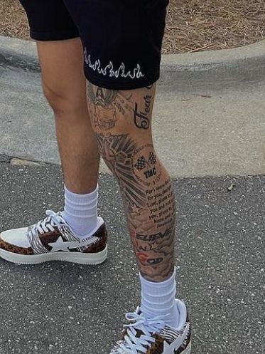 Cross On Knee Tattoo, Left Leg Tattoo Men, Men’s Leg Tats, Leg Tattoo Men Shin, Quadriceps Tattoo, Leg Thigh Tattoos Men, Unique Leg Tattoos For Men, Side Calf Tattoo Men, Men’s Knee Tattoo