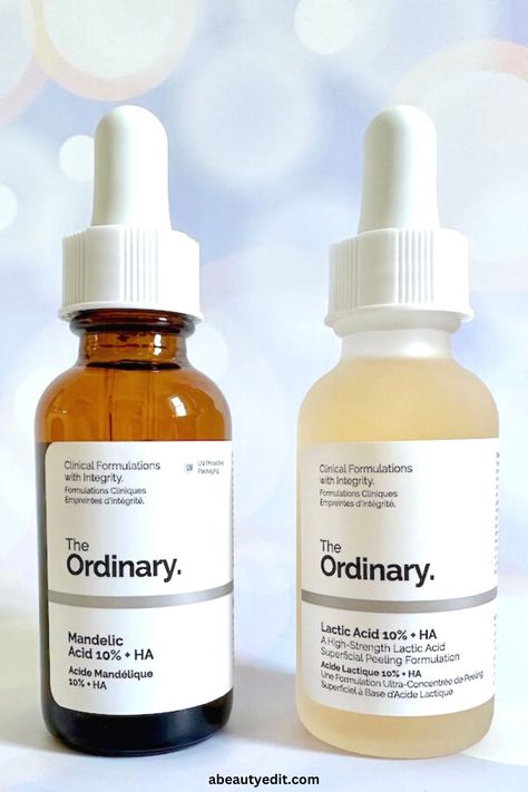 The Ordinary Mandelic Acid vs Lactic Acid The Ordinary Fake Vs Original, Mandelic Acid Benefits, Lactic Acid The Ordinary, The Ordinary Skincare Guide, The Ordinary Matrixyl, Ordinary Skincare Routine, The Ordinary Azelaic Acid, The Ordinary Buffet, The Ordinary Lactic Acid