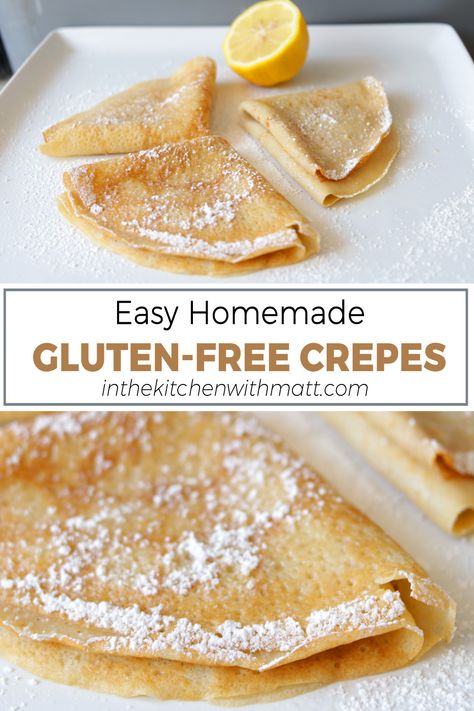 Plate full of homemade gluten-free flour crepes. Flourless Crepe Recipe, Flourless Crepes, Oat Crepes, Gluten Free Crepe, Gluten Free Crepes Recipe, Berry Crepes, Gluten Free Pancake Mix, Gluten Free Crepes, High Protein Smoothies