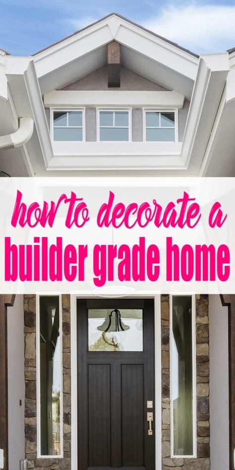 Builder grade homes can be a real challenge to decorate! But it's not hard if you have some inspiration. Get the best tips right here and decorate away! #decorate #howtodecorate #decoratingideas #decoratingtips #homedecor Upgrades To Builder Grade Home, Builder Grade Home Upgrades, Upgrading Builder Grade Home, Upgrade Builder Grade Home, Builder Grade Updates, Upgrade Builder Grade, Builder Grade Kitchen, Dining Room Paint, Modern Shower Curtains