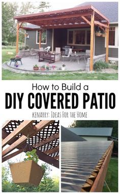 Beautiful idea for your backyard! How to build a DIY covered patio using lattice and wood to create a little shade from the sun. Diy Covered Patio, Terrasse Med Tak, Diy Patio Cover, Patio Steps, Arizona Desert, Have Inspiration, Pergola Plans, Pergola Patio, Design Exterior