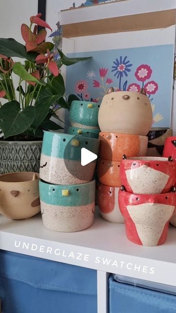 Birdie Tam on Instagram: "New to underglaze? Here are some tips! ⬇️  If you're new to underglaze, it can be a little tricky to work with. Not only can the colors change after glazing and firing, it can be difficult to get even coverage.  Here are some things I've found to help when painting underglaze:  ✨ Use a good brush with soft bristles for an even coating ✨ Wait for layers to dry between coats ✨ Paint on greenware for better glaze absorption  I still struggle with this (as seen in my latest vids 🥲), but it's all practice!  Shout out to @decopotterycolour where I get all my underglaze from. I think they also have free shipping right now! 🎉  Got any other tips for applying underglaze? Please feel free to share on the comments!" Best Brushes, Get Even, Shout Out, Color Change, Glaze, Right Now, How To Apply, Feel Free, Paint