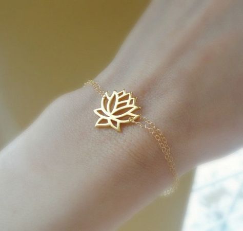 "Lotus bracelet." Kids Jewellery, Blossom Bracelet, Lotus Bracelet, Gold Bracelet Simple, Lotus Jewelry, Gold Armband, Lotus Blossom, Bohemian Bracelets, Yoga Jewelry