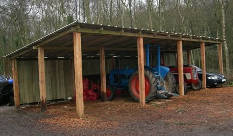 Tractor Shed Ideas, Tractor Shed, Farm Storage, Tractor Barn, Building A Pole Barn, Loafing Shed, Carport Sheds, Farm Shed, Shed Construction