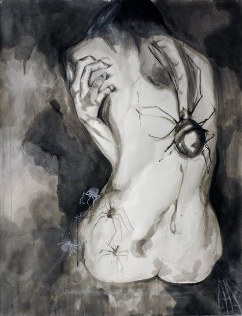 Fear Of Spiders, Spider Drawing, Dark Rock, Choose Her, Irrational Fear, Why Her, Spider Art, Art Theme, Goth Art