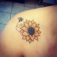 sunflower tattoos - - Yahoo Image Search Results Bumblebee Sunflower Tattoo, Sunflower Bumble Bee Tattoo, Sunflower Tattoo With Bee, Sunflower Bee Tattoo Design, Bee Sunflower Tattoo, Sunflower Bee Tattoo, Sunflower And Bee Tattoo, Bee Tattoo Ideas, Sunflower Tattoo Thigh