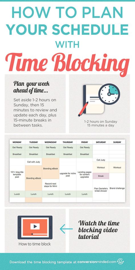 How to Plan Your Schedule with Time Blocking (Plus a Video Tutorial!) This post includes time management tips plus a time blocking template and step by step planner on how to use time blocking to plan your schedule and increase productivity. Click through for the template and video! #timeblocking #timemanagement #productivity Time Blocking Template, Time Management Strategies, Good Time Management, Time Blocking, Aktivitas Montessori, Time Management Skills, Productivity Tools, Productivity Hacks, Increase Productivity