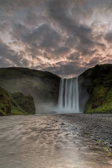 Skógafoss Waterfall - South Iceland Skogafoss Iceland, Iceland Aurora, Waterfall Iceland, Falling Waters, Skogafoss Waterfall, Iceland Travel Guide, Iceland Photos, Incredible Photos, South Iceland