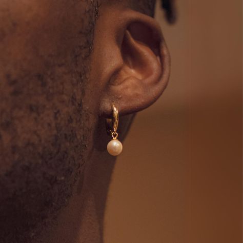 Men Pearl Earring, Mens Earrings Gold, Dangle Earrings Men, Mens Jewelry Gold, Earring For Men, Mens Earrings, Earrings Men, Mens Gold Jewelry, Pearl Dangle Earrings