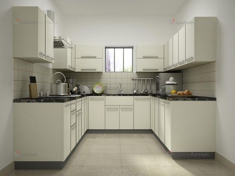 U-Shaped Modular kitchen U Shaped Modular Kitchen Design, Kitchen Layout U Shaped, Indian Kitchen Interior, Best Kitchen Layout, Organiser Cucina, Modular Kitchen Cabinets, Kitchen Layout Plans, Modular Kitchen Designs, Kitchen Floor Plans