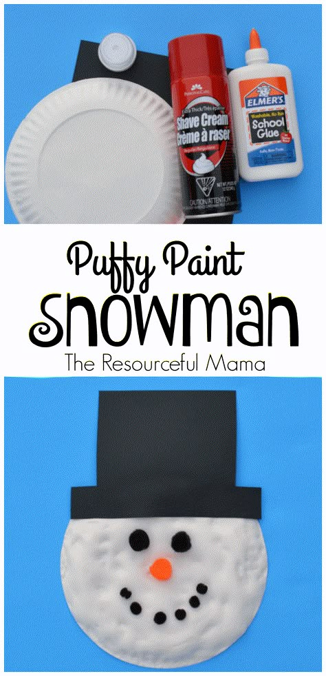 Snowman Puffy Paint Craft, Puffy Snowman Craft, Shaving Cream Snowman Craft, Puffy Paint Snowman, Frosty The Snowman Activities, Frosty The Snowman Crafts, Paint Snowman, Snowman Crafts Preschool, Mlk Crafts