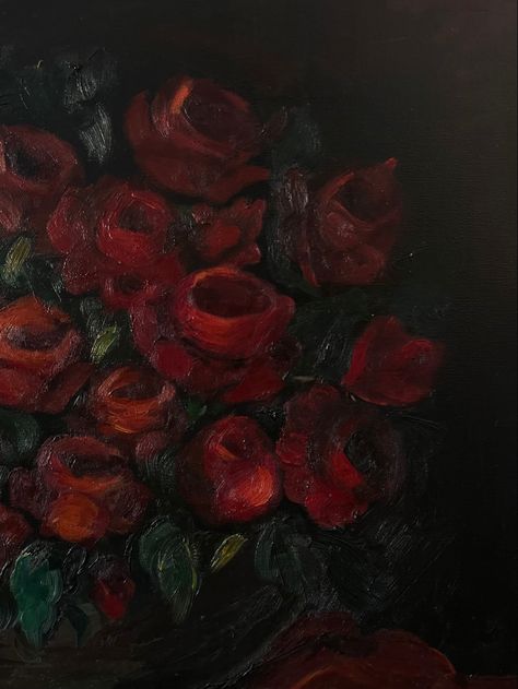 Dark painting with roses Dark Flowers Painting, Wilted Rose, Gothic Flowers, Gothic Rose, Flowers Love, Dark Flowers, Beauty Design, Black Flowers, Gothic Girls