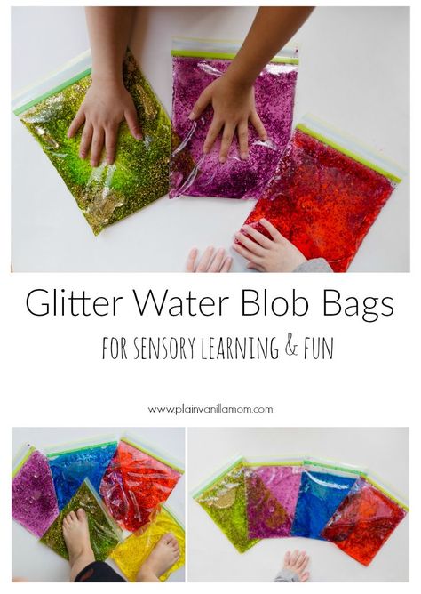 Sprinkler Party, Water Blob, Diy Sensory, Glitter Water, Sensory Bags, Sensory Crafts, Toddler Sensory, Sensory Boxes, Sensory Bottles