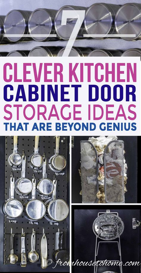 7 Awesome Kitchen Cabinet Door Storage Ideas That Will Organize Your Kitchen Cabinet Door Storage Ideas, Kitchen Cabinet Door Storage, Door Storage Ideas, Pot Lid Storage, Cabinet Door Storage, Cutting Board Storage, Kitchen Wrap, Organize Your Kitchen, Diy Kitchen Remodel