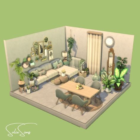 Some 4 House Layout, Sims 4 Living Room Ideas No Cc Base Game, Sims 4 Plant House, Sims 4 Small Living Room, Sims 4 Living Room Ideas No Cc, Sims 4 Cozy House, Sims Living Room Ideas, Sims Living Room, Sims 4 Teen Bedroom