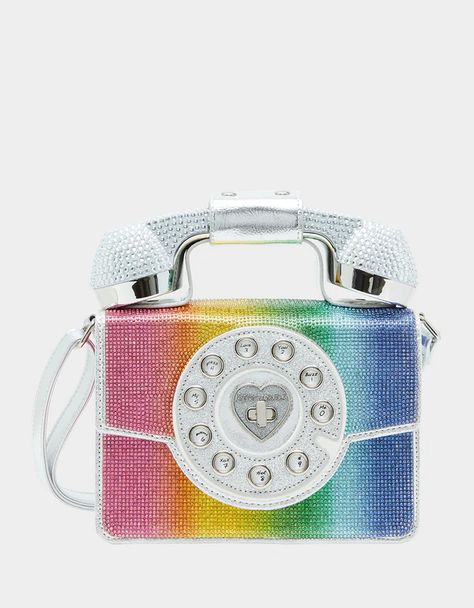 KITSCH RAINBOW PHONE BAG RAINBOW | Phone Bags – Betsey Johnson Top Tech Gifts, Retro Phone, Novelty Bags, Rainbow High, Wearable Tech, Betsey Johnson Bags, Betsy Johnson, Tech Gifts, Shopper Tote