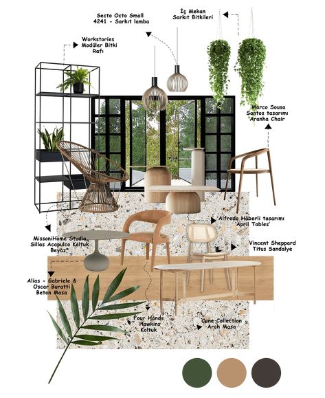 Room Moodboard, Interior Design Portfolio Layout, Architecture Design Presentation, Materials Board Interior Design, Interior Design Plants, Interior Design Classes, Mood Board Interior, Interior Design Student, Beach House Living Room