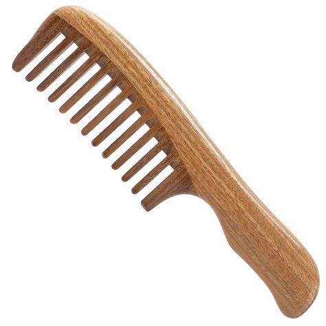 PRICES MAY VARY. Material: sandalwood, heavy, dense, fine-grained, well polished, gentle for scalp and hair, has a mild wood fragrance, comfortable to hold in hand, multifunctional for scalp masssaging and hair detangling Wide Tooth Wooden Comb for Hair Detangling: With wide tooth spacing, round tips and U-shaped tooth grooves, the detangler comb allows smoothly and gently comb through hair without tangling Wood Comb for Hair Care: Sandalwood comb do not generate static, combing hair with wood c Combing Hair, Bathroom Upgrade, Wood Comb, Wooden Comb, Wide Tooth Comb, Book Decor, Hair Comb, For Hair, Comb