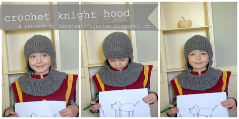 how to crochet the knight hood Crochet Knight Helmet Pattern Free, Crochet Chainmail, Chainmail Hood, Crochet Knight, Hood Tutorial, Chainmail Patterns, Knight Outfit, Knight Helmet, Knight Party