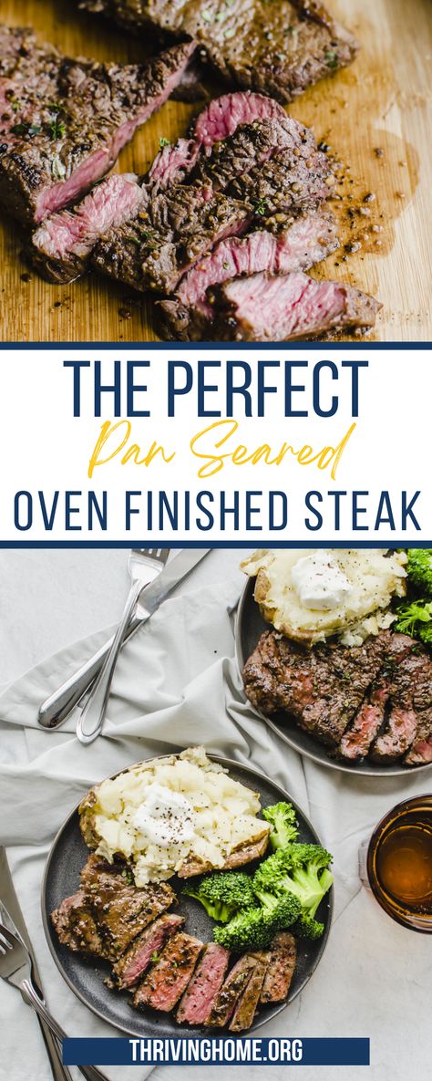 Beef Loin Top Sirloin Steak Recipes Oven, How To Cook A Good Steak On The Stove, Best Stove Top Steak, Ribeye Stove Top Recipe, Sirloin Steak Pan Seared, Pan Seared Strip Steak, Best Steaks On The Stove, Pan Sear Steak Finish In Oven, Best Steak On Stovetop