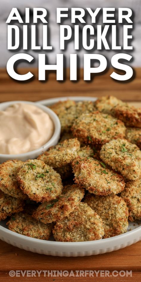 Air Fryer Dill Pickle Chips Air Fryer Dill Pickle Fries, Air Fryer Pickles Chips, Fried Dill Pickles Air Fryer, Air Fry Pickle Chips, Fired Pickles In Air Fryer, Air Fried Dill Pickles, Best Fried Pickles Recipe Air Fryer, Air Fryer Dill Pickles, Air Fryer Dill Pickle Spears