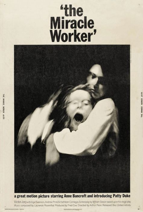 The Miracle Worker (1962) The Miracle Worker, Patty Duke, Anne Bancroft, William Gibson, Robert Duvall, Helen Keller, Stage Play, Marlon Brando, Movies 2019