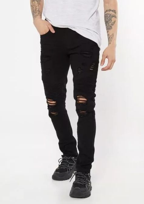 Consumed sjatef kook epix Jeans Outfit Men, Ripped Jeans Men, Black Jeans Men, Mens Fashion Jeans, Black Ripped Jeans, Men Fashion Casual Outfits, Distressed Black Jeans, Mens Casual Outfits, Look Cool