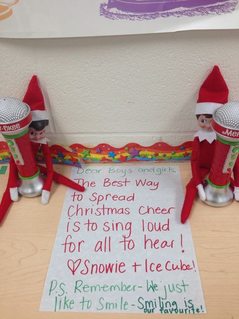 Elf on the shelf - pre concert prep idea Elf On The Shelf Concert Ideas, Elf On The Shelf Christmas Concert, Elf On The Shelf Concert, Holiday Concert Ideas, Elf 2024, Christmas Concert Ideas, Awesome Elf On The Shelf Ideas, Elf Activities, Elf Antics