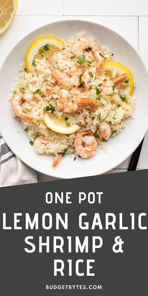 Rice To Go With Shrimp, Simple Shrimp And Rice Recipes, Shrimp And Rice Dinner Ideas, Quick Shrimp And Rice Recipes, Shrimp With Jasmine Rice, Rice Recipes With Shrimp, Lemon Shrimp And Rice Recipes, One Pot Lemon Garlic Shrimp Pasta, Shrimp And Lemon Recipe