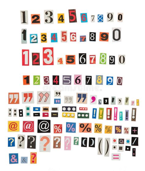 Newspaper numbers and symbols. Against white background , #ad, #numbers, #Newspaper, #symbols, #background, #white #ad Newspaper Numbers, Alfabet Font, Letter Collage, Typographie Inspiration, Scrapbook Printing, Magazine Collage, Summer Scrapbook, Scrapbook Book, Scrapbook Stickers Printable