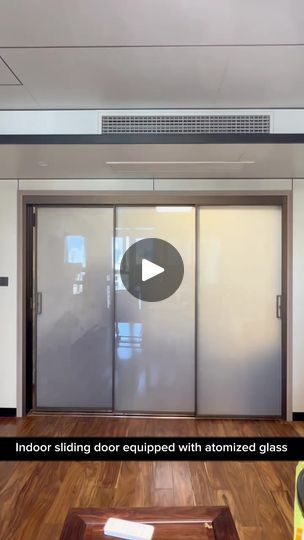 Indoor sliding door equipped with atomized glass | By Guancheng | Facebook Indoor Sliding Doors, Sliding Door, Sliding Doors, Glass