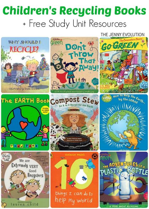 Childrens Books on Recycling + Study Unit Resources | Mommy Evolution Earth Day Preschool Activities, Earth Day Books, Recycle Preschool, Pollution Activities, Earth Day Pictures, Recycling For Kids, About Earth, Earth Book, Recycled Books