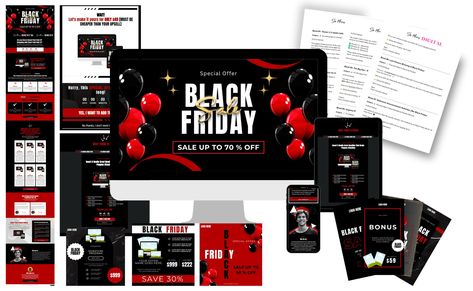 High-Converting Black Friday Funnel Bundle Black Friday Website, Black Friday Email, Visual Hierarchy, Crush It, Website Tips, Caption For Yourself, Black Friday Promotions, Squeeze Page, Canva Design