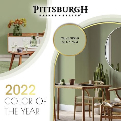 Pittsburgh Paint Colors, 2022 Color Trends, Blue And Yellow Living Room, Farmhouse Color Scheme, Pittsburgh Paint, Indoor Paint, Kitchen Wall Colors, Farm House Colors, Paint Color Schemes