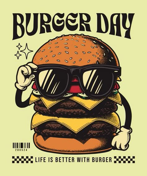 Burger T Shirt Design, Trill Burgers, Generations Quotes, T Shirt Design Template, Design Techniques, Pop T, Smash Burger, Shirt Illustration, Stylish Fonts