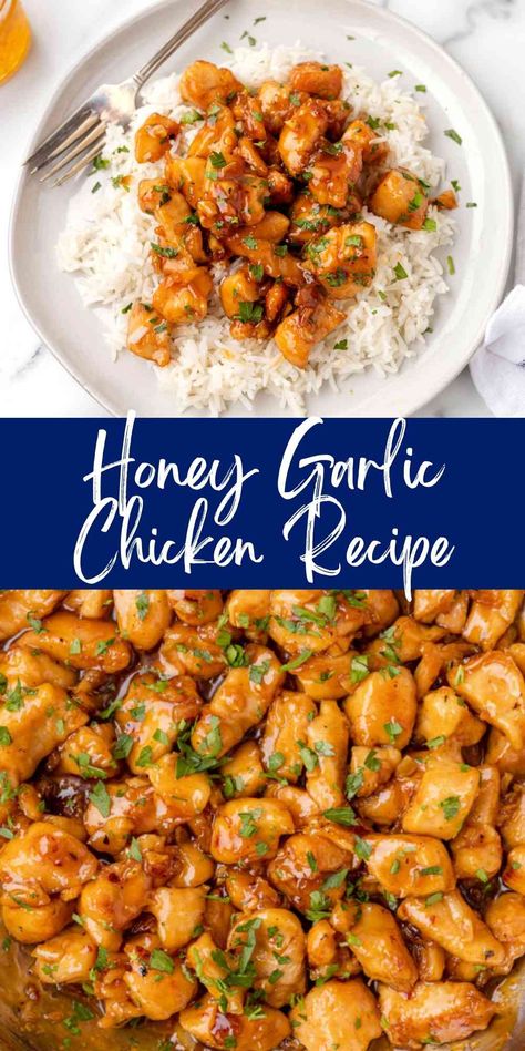 Garlic Chicken Recipes Easy, Easy Honey Garlic Chicken, Honey Chicken Recipe, Garlic Chicken Recipe, Healthy Honey, Garlic Chicken Recipes, Easy Chicken Dinner Recipes, Honey Chicken, Dinner Recipes For Family