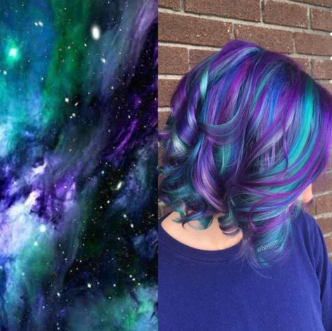 Galaxy Hair Color, Mermaid Hair Color, Dyed Hair Pastel, Galaxy Hair, Rainbow Hair Color, Creative Hair, Lilac Hair, Beautiful Hair Color, Fantasy Hair