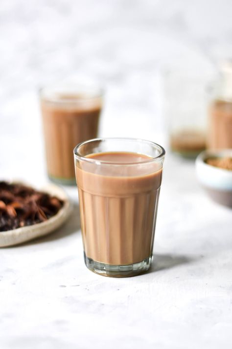 Masala Chai (Indian Spiced Tea) Recipe | Shivani Loves Food Karak Tea Photography, Chai Indian, Spiced Tea Recipe, Masala Chai Recipe, Cafe Photography, Ginger Tea Recipe, Spiced Tea, Tea Photography, Pav Bhaji Masala