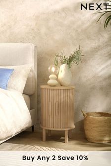 Bedside Tables, Cabinets & Drawers | Next UK Basic Bedside Table, Diy Boho Bedside Table, Boho Bedside Tables, Bedside Table Oak, Round Table In Bedroom, Bedside Table Circle, Diy Bedside Table Ideas, Small Round Bedside Table, Bedside Table Boho