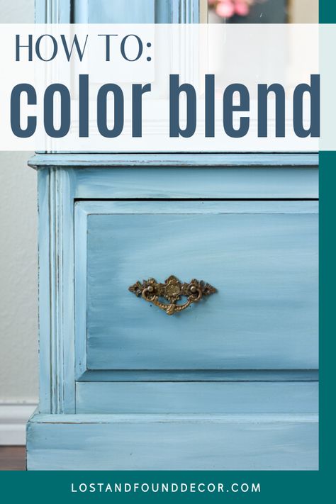 Adding Dimension To Painted Furniture, How To Blend Paint Colors, Paint Blending Techniques Furniture, Blending Paint On Furniture, Renewed Furniture, Buffet Redo, Blending Paint, Red Stool, Furniture Painting Tutorial