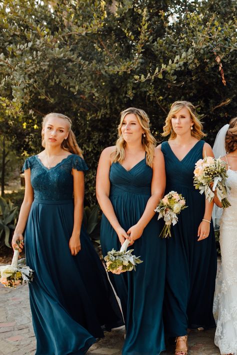 Western Bridesmaid Dresses Teal, Teal Bridesmaid Dresses Long, Dark Teal Wedding, Dark Teal Bridesmaid Dresses, Teal Bridesmaid, Teal Bridesmaid Dresses, How To Dress For A Wedding, Teal Dresses, Sheath Wedding Gown